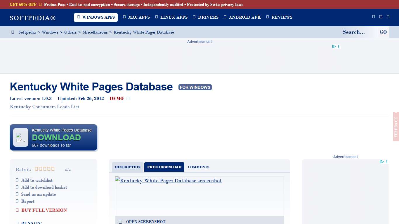 Kentucky White Pages Database - Download - Softpedia