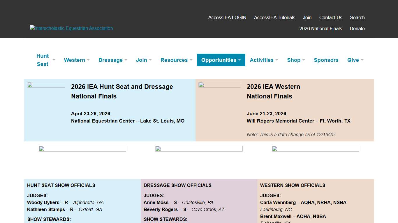 2026 National Finals – Interscholastic Equestrian Association